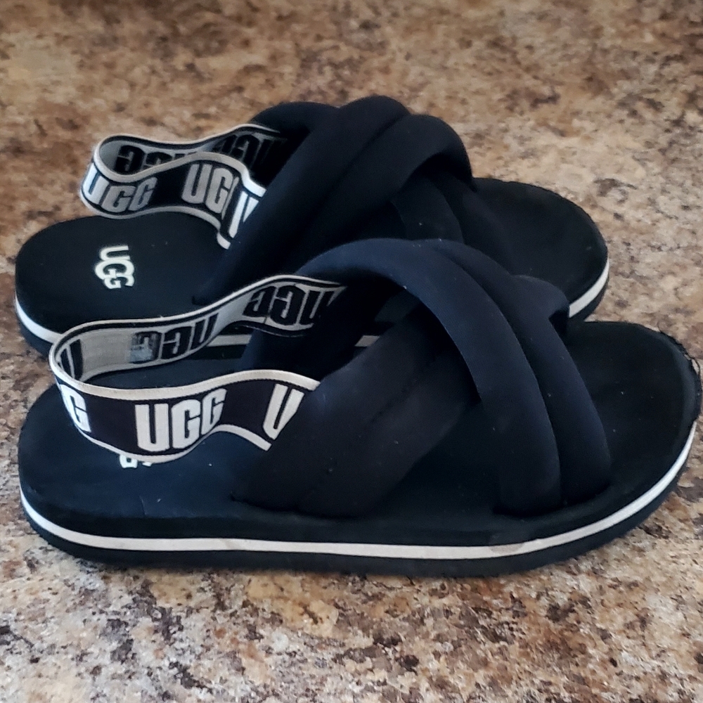 UGG Kids Black Slide Sandals